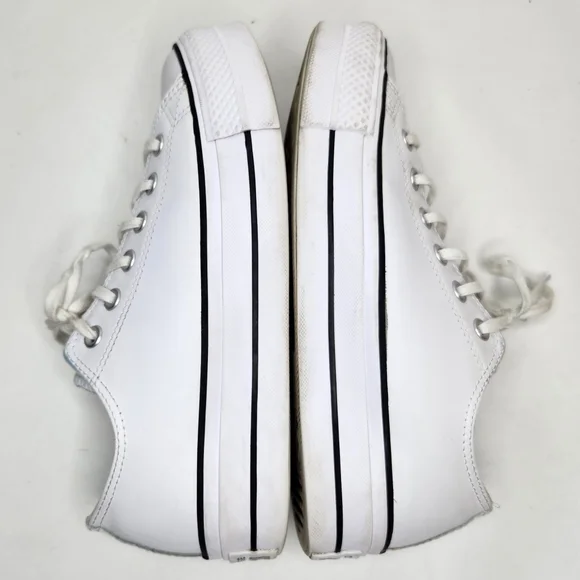 Converse CT All Star Leather Womens 8.5 Sneaker Lift Platform 561680C White - Picture 7 of 9